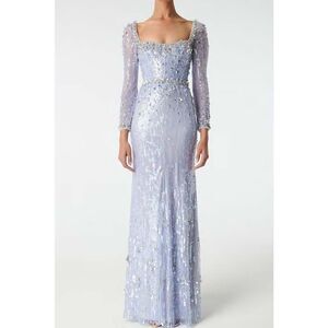 JENNY PACKHAM Purple Embellished Kestra Gown in Iris $4870